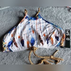 DESPI BRAZILIAN ROCKER TOP HALTER  W BRAIDED TIE ROPE M